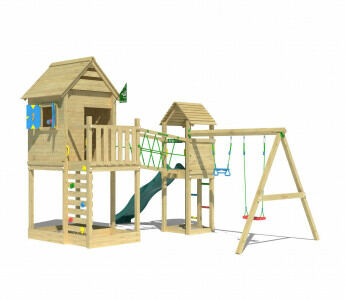 Jungle Retreat | Wooden climbing frame with double swing