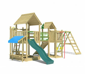 Jungle Atlas | Wooden climbing frame with swings & climbing net