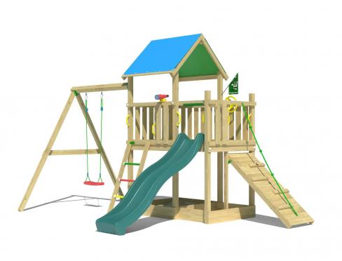 Jungle Manor | Wooden climbing frame with swing