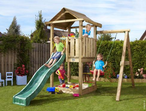 Jungle House | Wooden climbing frame with swing