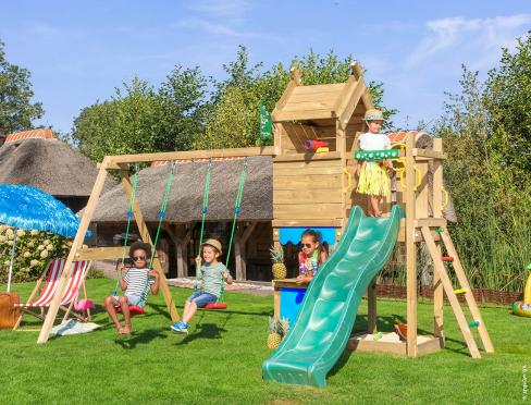 Jungle Casa | Wooden climbing frame with double swing
