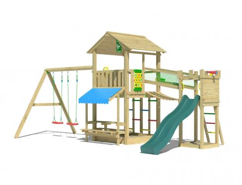 Jungle Cascade | Wooden climbing frame with double swing