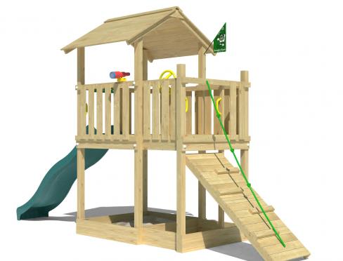 Jungle Drift | Wooden climbing frame with slide