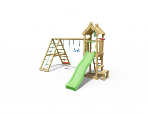 Jungle Totem | Wooden climbing frame with swings & climbing net