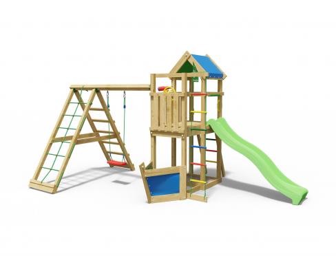 Jungle Explorer | Wooden climbing frame with swings & climbing net