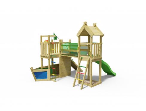 Jungle Nomad | Wooden climbing frame with swings & climbing net
