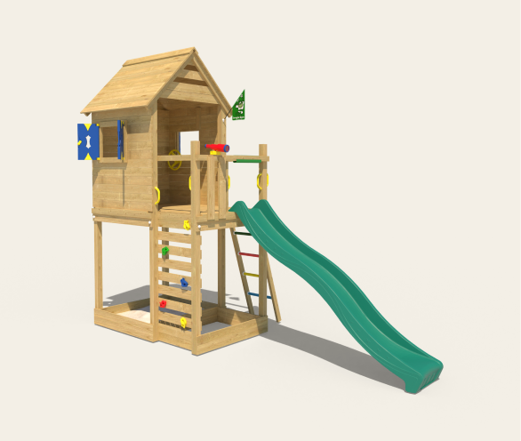 Climbing frames with slide